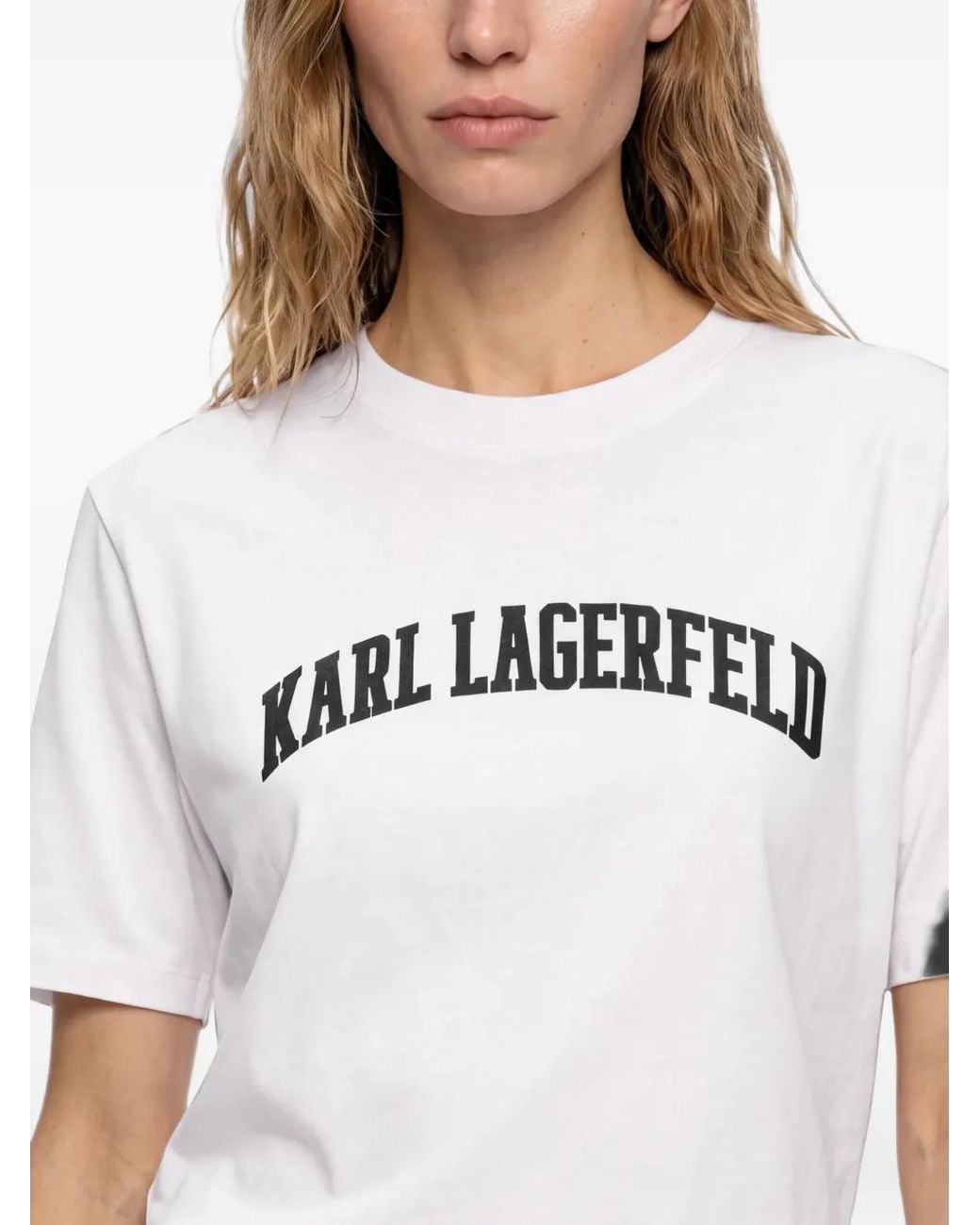 Karl Lagerfeld White Collegiate Logo T-Shirt
