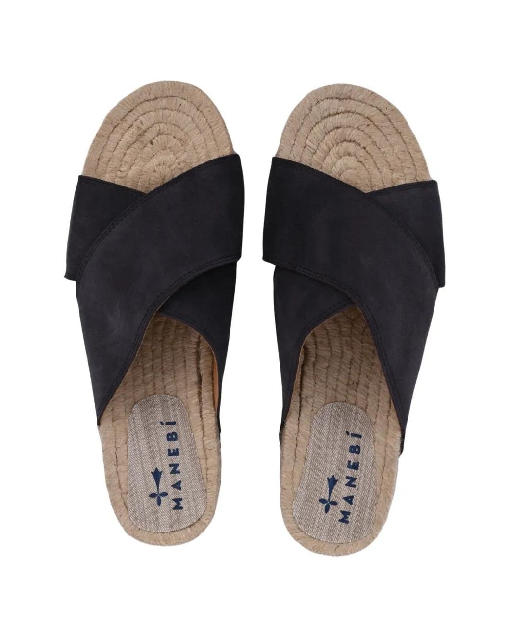 Manebí Blue Suede Crossed-Strap Sandals for men