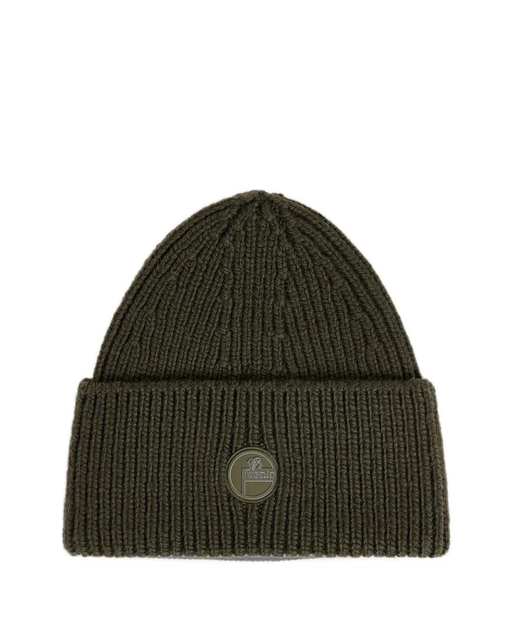 Fusalp Green Ribbed-Knit Logo-Patch Beanie Hat