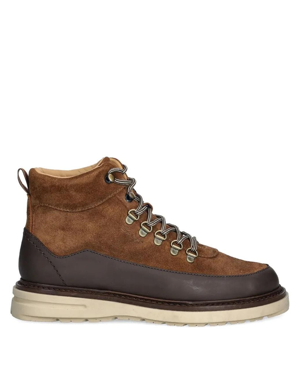 Gant Brown Hillprep Lace-Up Panelled Hiking Boots for men