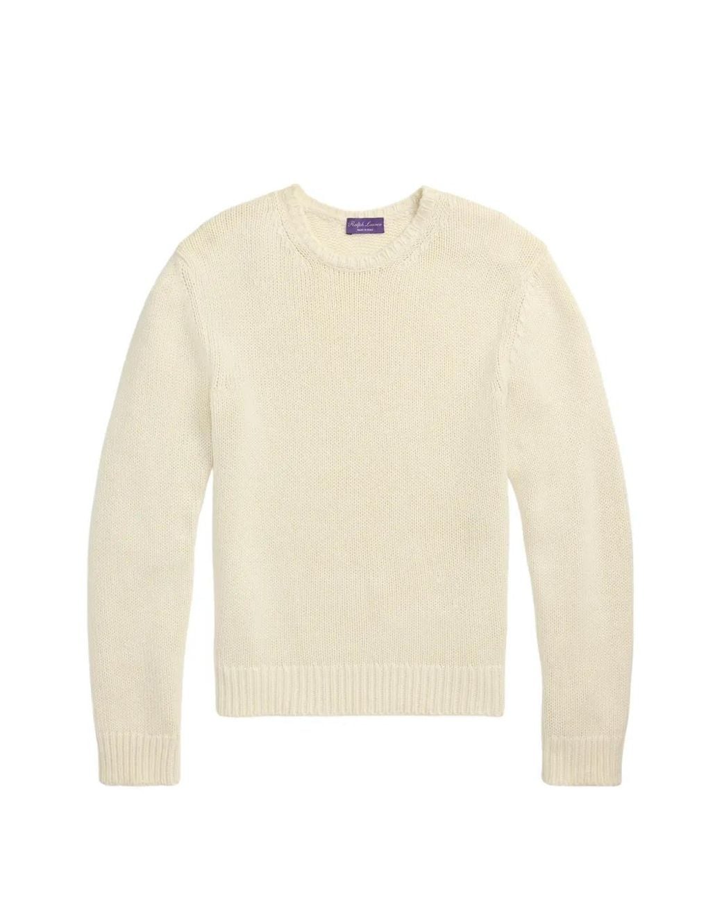 Ralph Lauren White Crew-Neck Sweater for men
