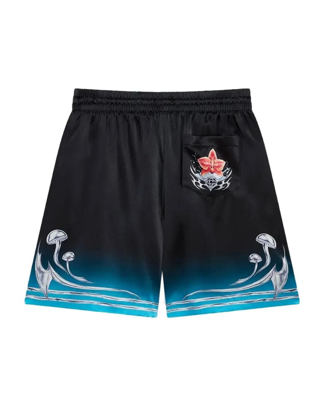 Casablanca Blue Silk Bermuda Shorts With Gradient Hem for men