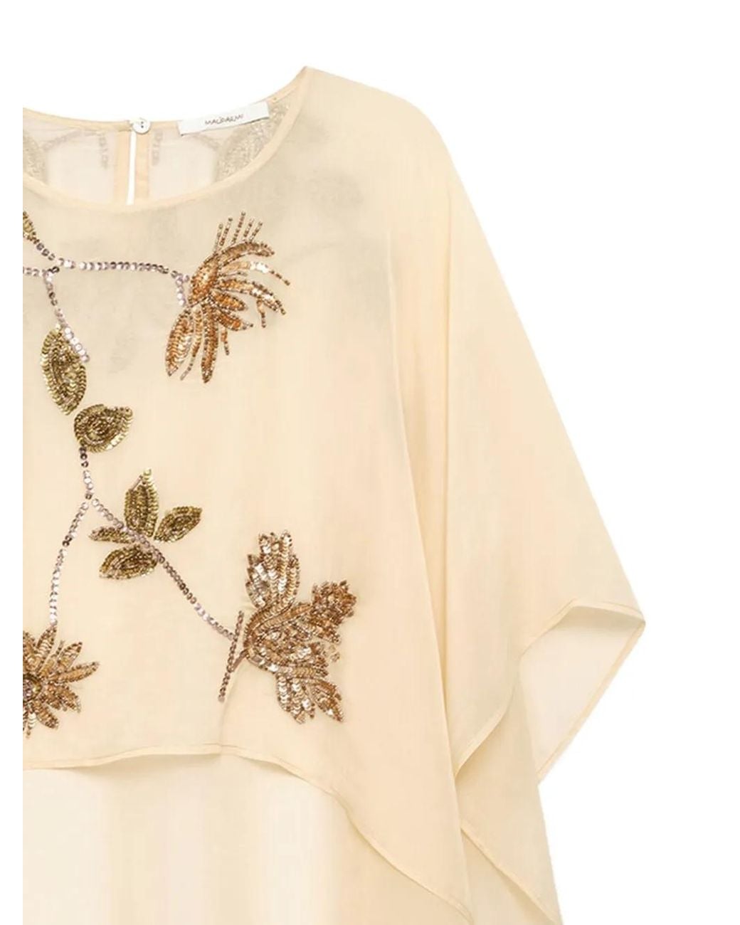 Maliparmi Natural Beaded Embroidered Cape