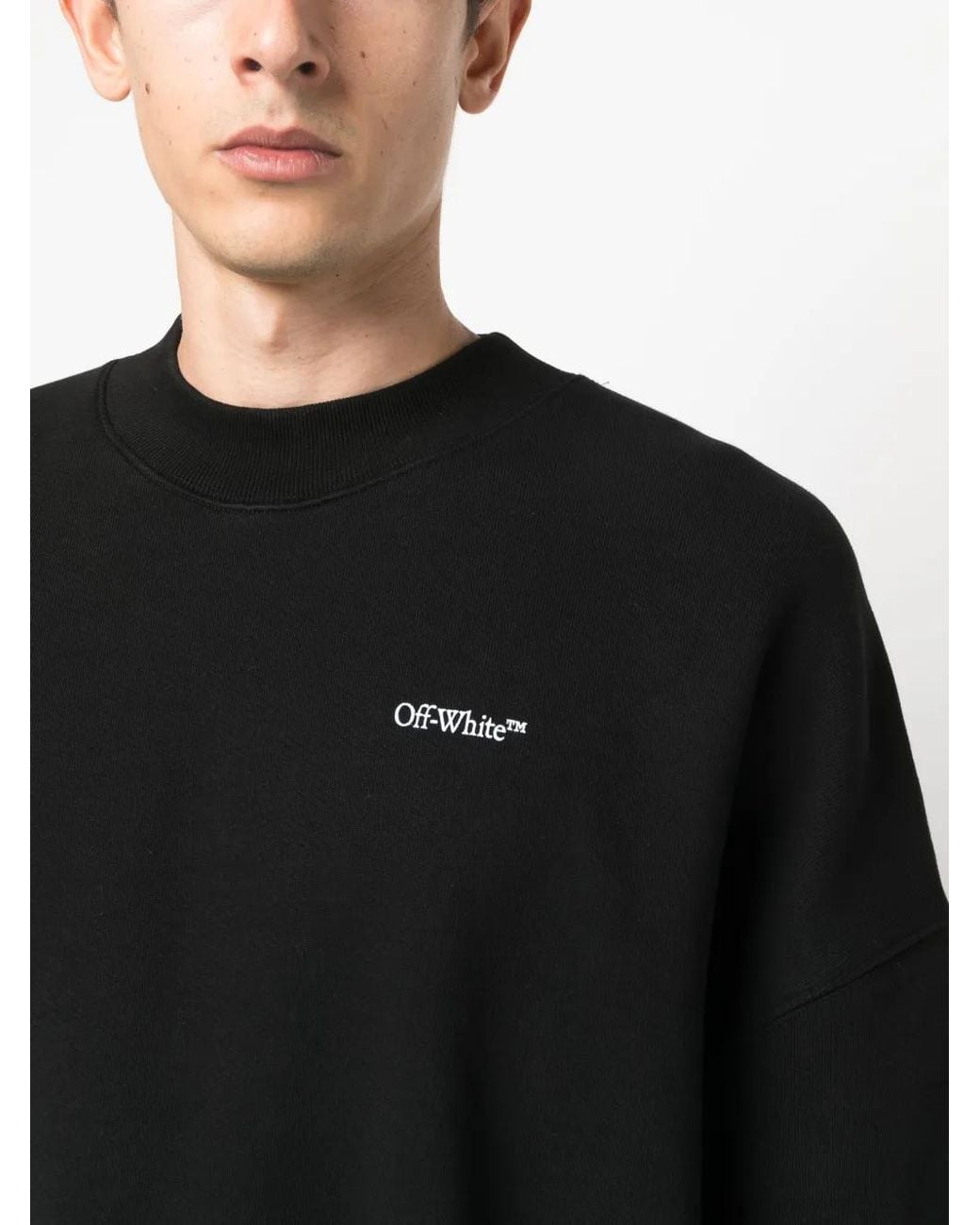 Off-White c/o Virgil Abloh Black Scratch Arrow-Print Cotton Sweatshirt for men