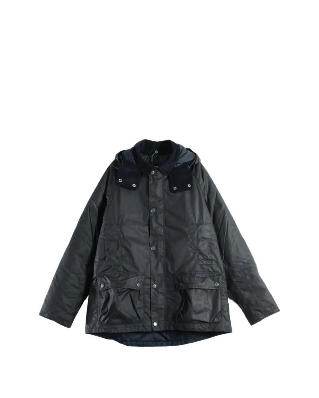 Barbour Black Beaufort Waxed-Cotton Hooded Jacket for men