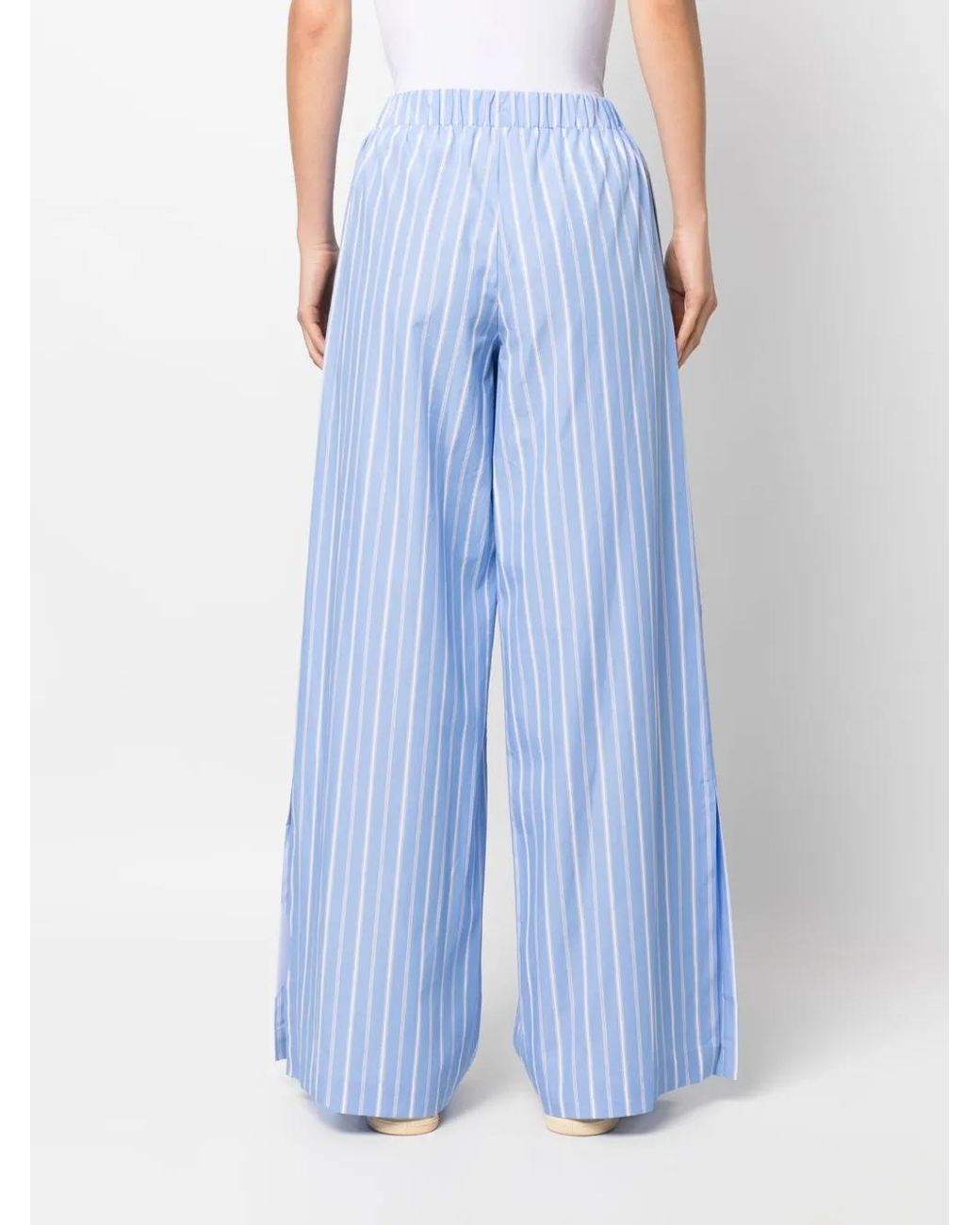 Woera Blue Striped Palazzo Pants