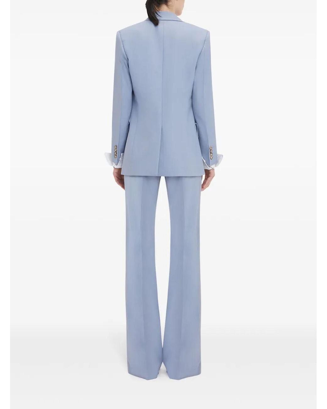 Victoria Beckham Blue Wool Button Blazer