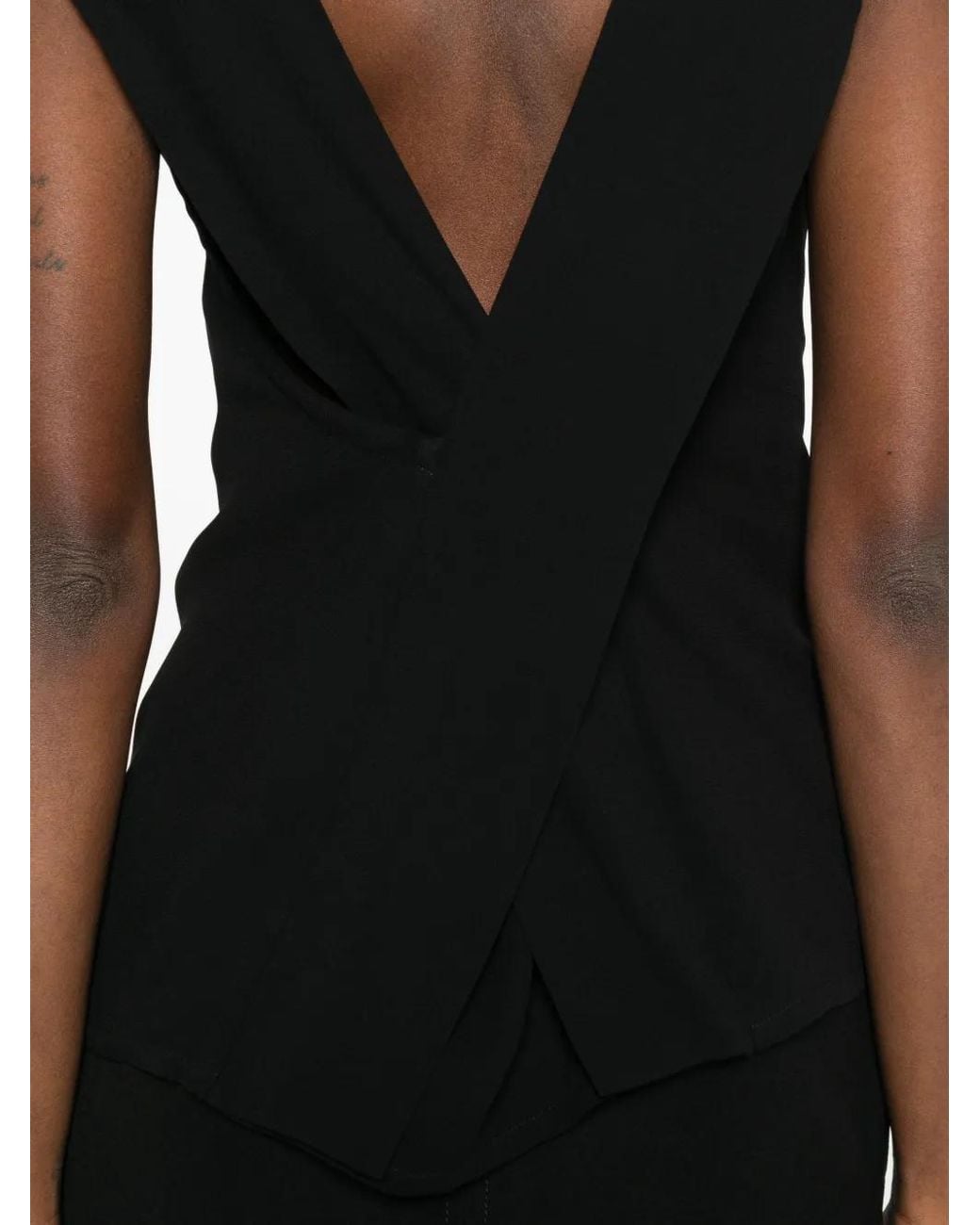 Moschino Black Blouse À Design Sans Manches