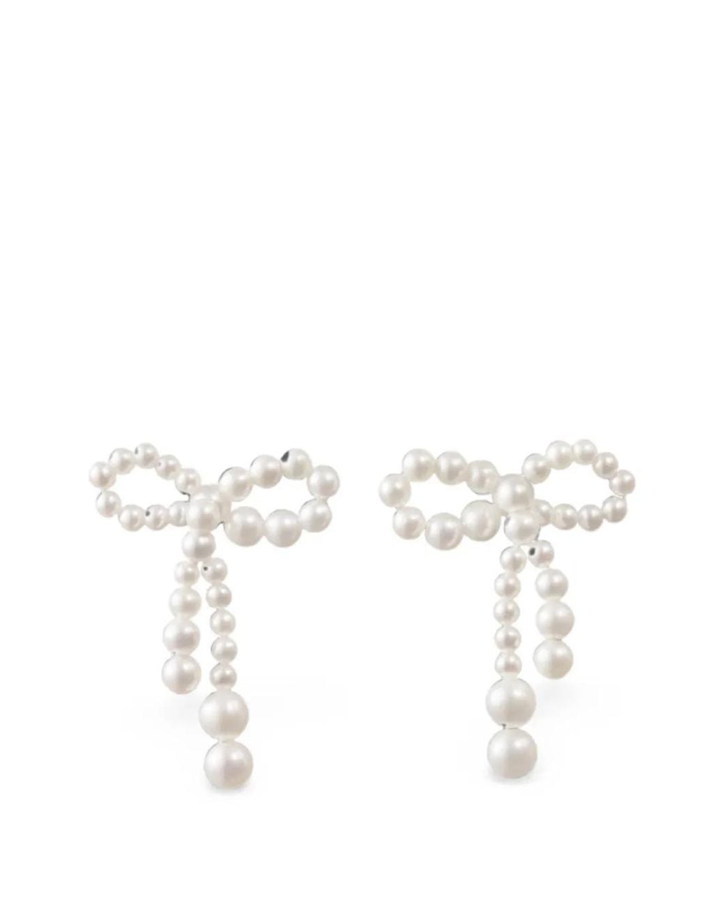 Sophie Bille Brahe White Rosette De Perles Freshwater Pearl Earrings