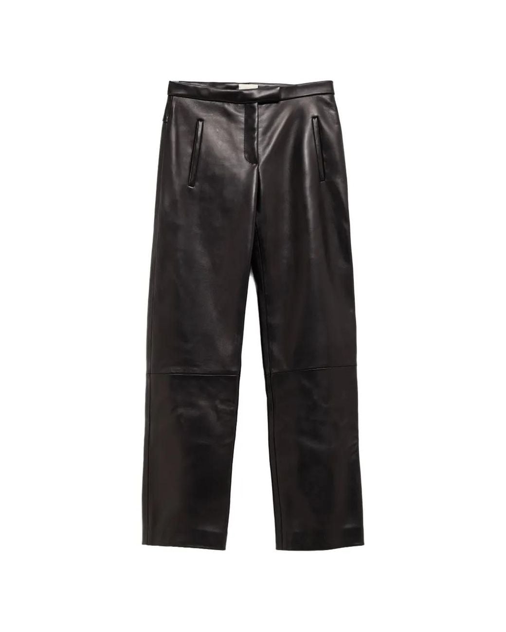 Khaite Black Panelled Leather Trousers