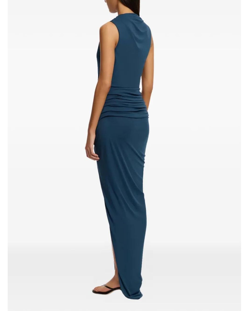 Significant Other Blue Rufayah Beaded Draped Maxi Dress