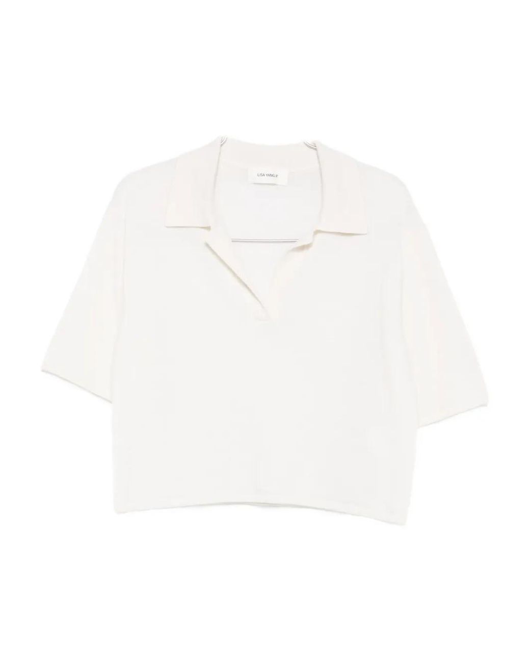 Lisa Yang White Polo-Collar T-Shirt