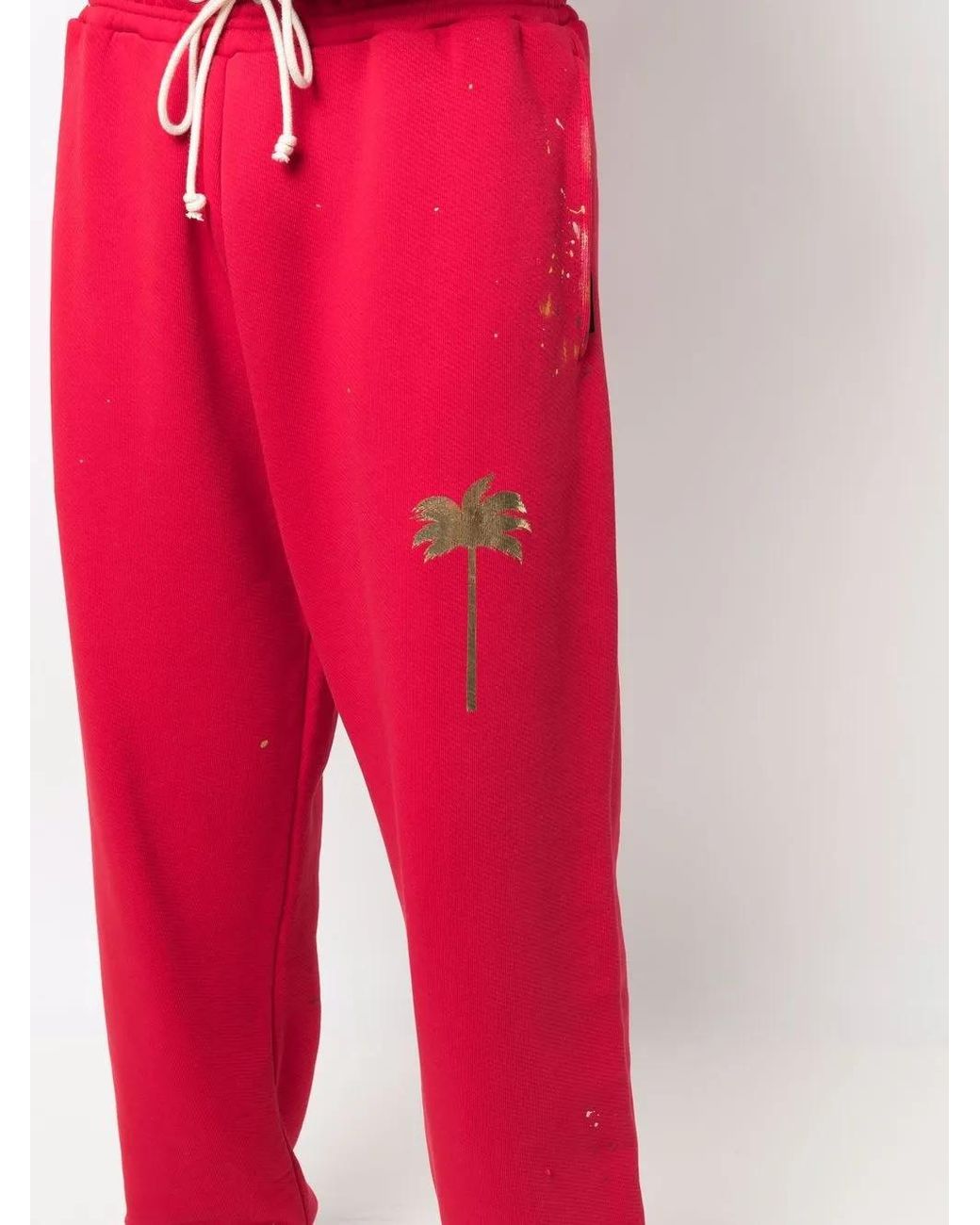 Palm Angels Red Palm Tree-Print Track Pants for men