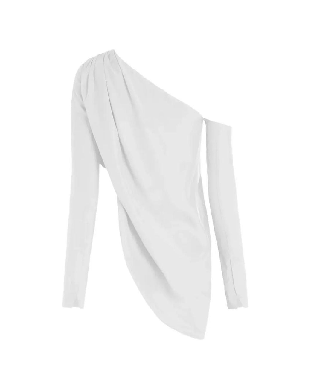 GAUGE81 White Toho One-Shoulder Draped Blouse