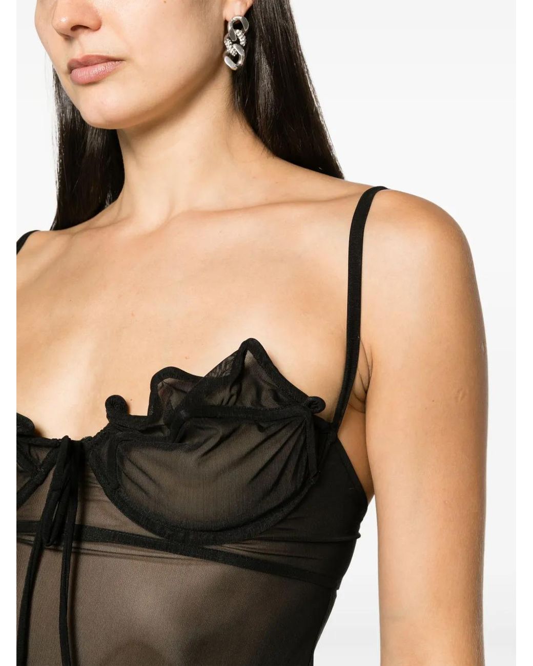 Y. Project Wire Brasier Dress Black In Polyamide