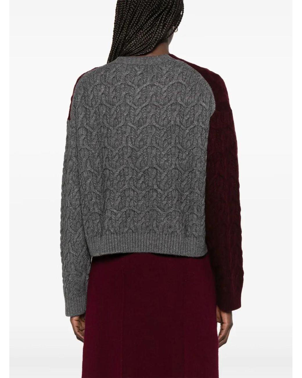 Ganni Purple Cable-Knit Sweater