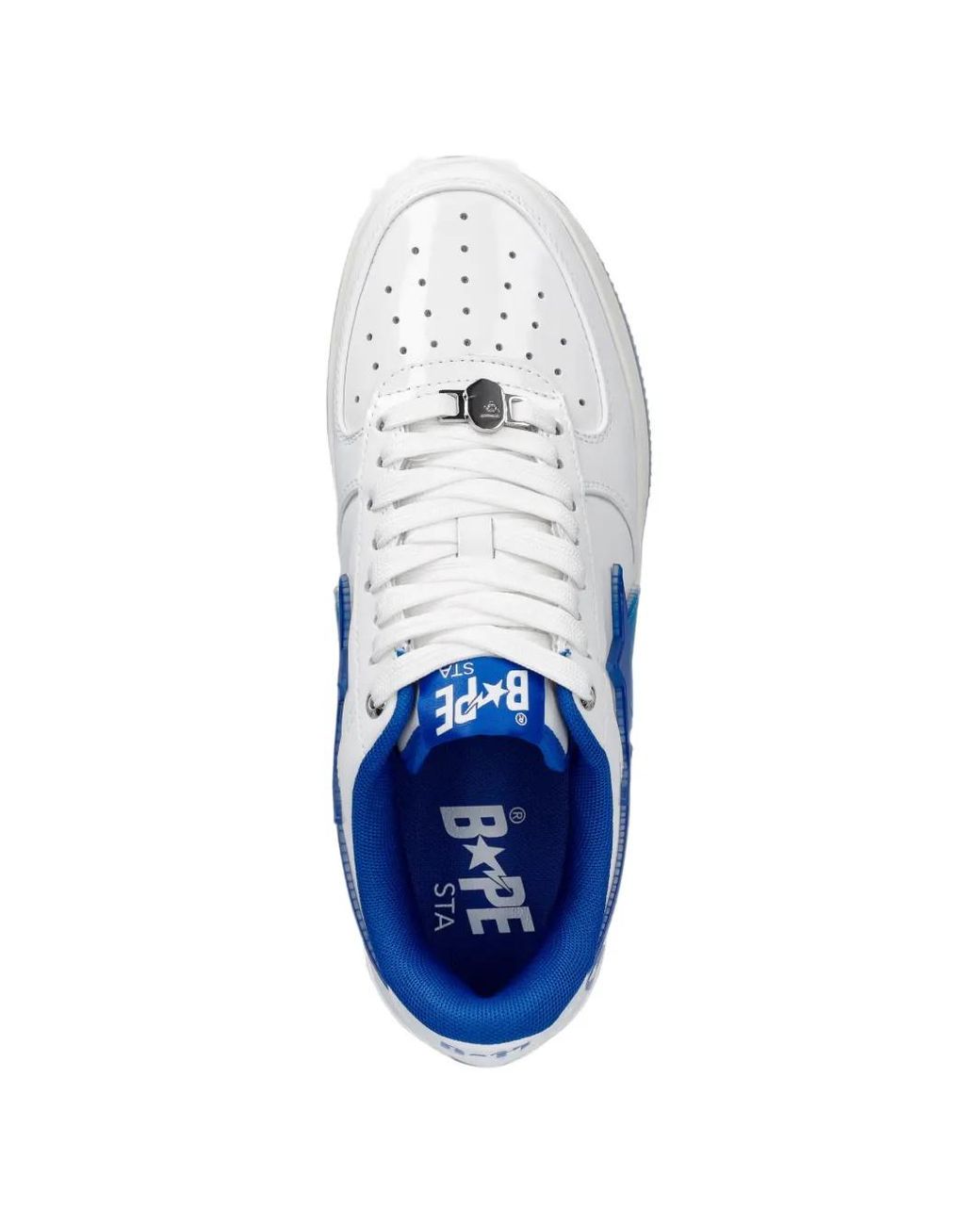 A Bathing Ape Blue Bape Sta Leather Sneakers for men