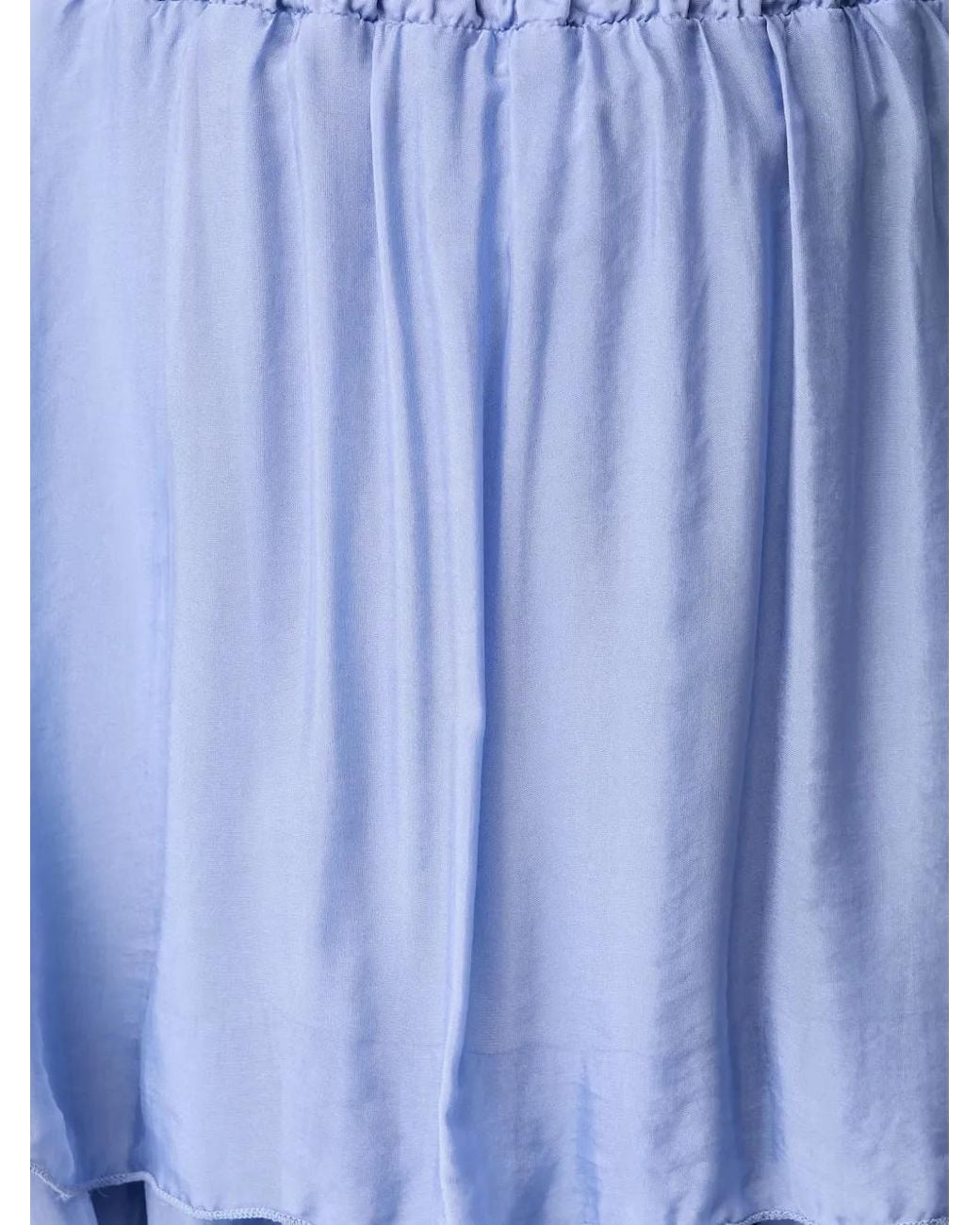 Haveone Blue Tiered Elasticated-Waist Mini Skirt