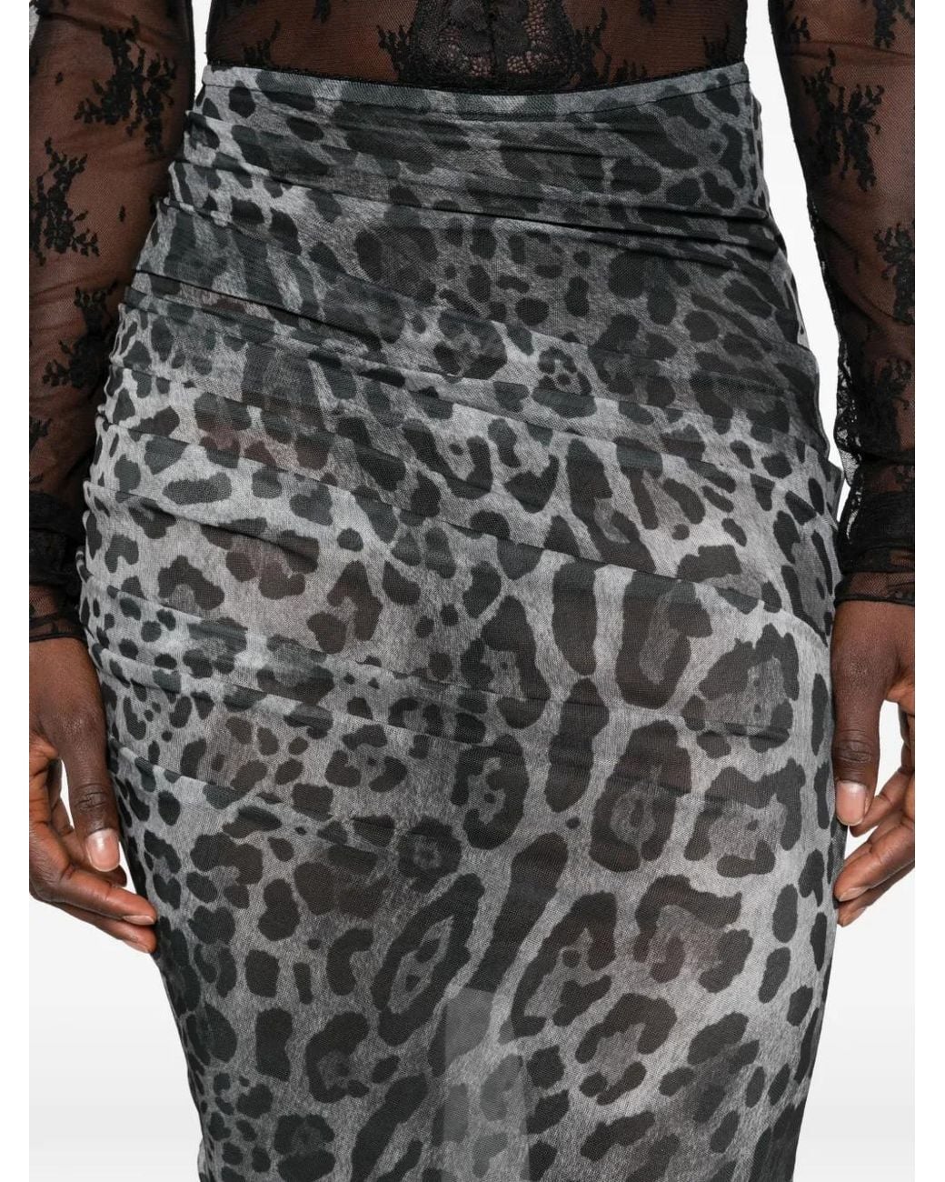 Aniye By Gray Lulù Leopard-Print Ruched Midi Skirt