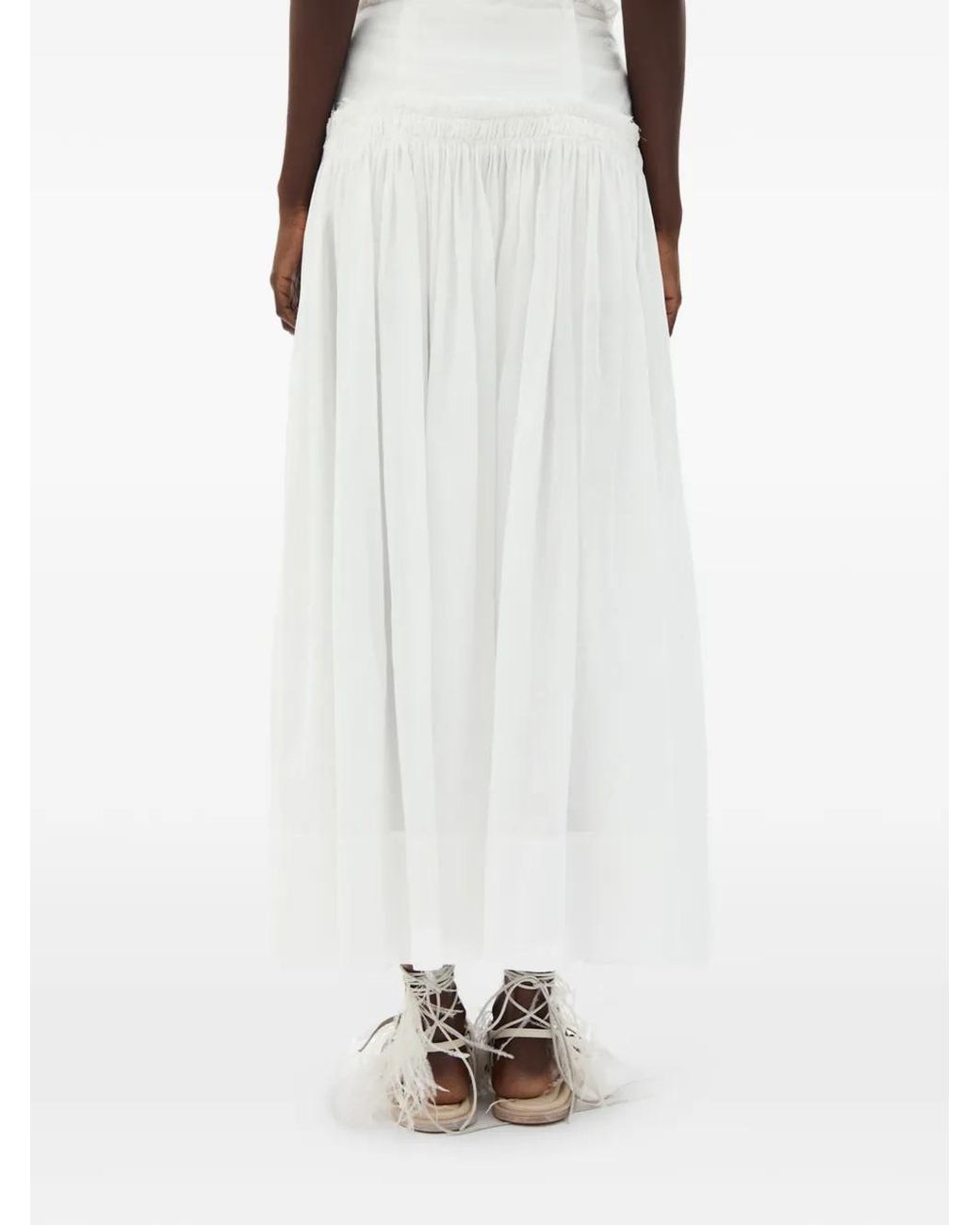 Ann Demeulemeester White Ariel Light Maxi Skirt