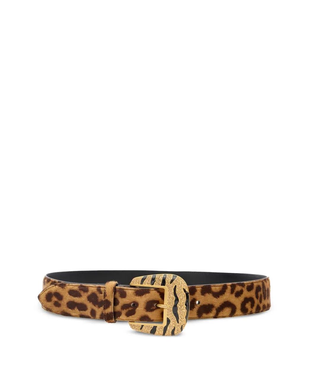 Roberto Cavalli White Leopard-Print Belt