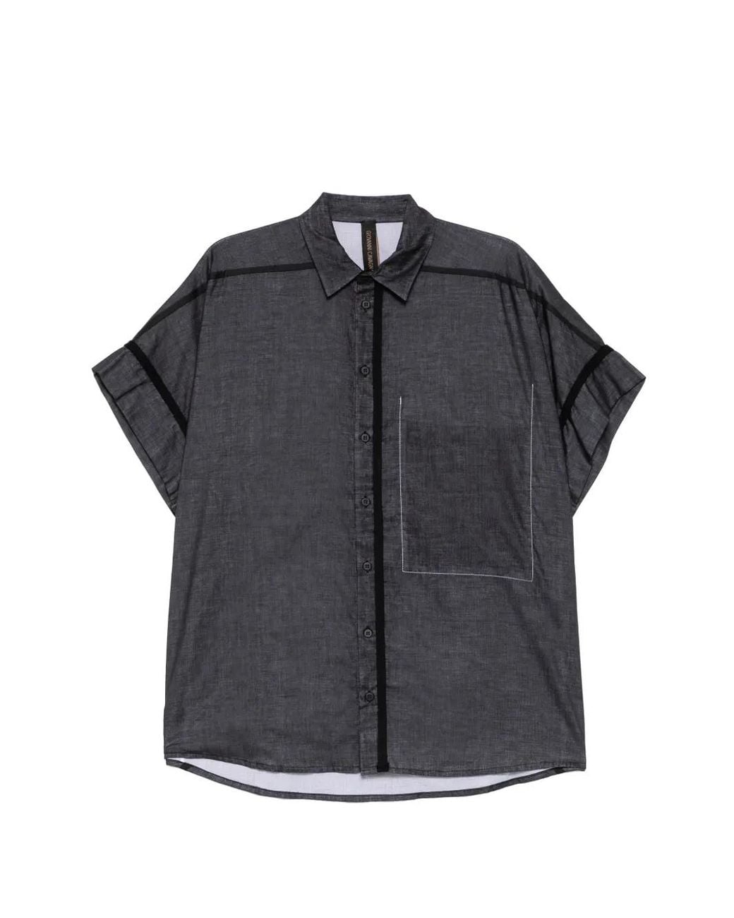 Giovanni Cavagna Gray Button-Up Short-Sleeve Shirt for men