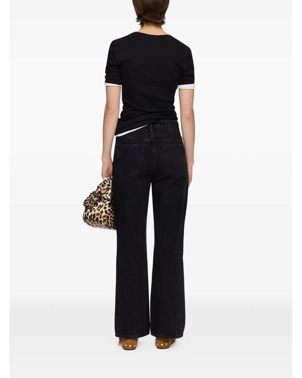 Ganni Black Betzy Cropped Jeans