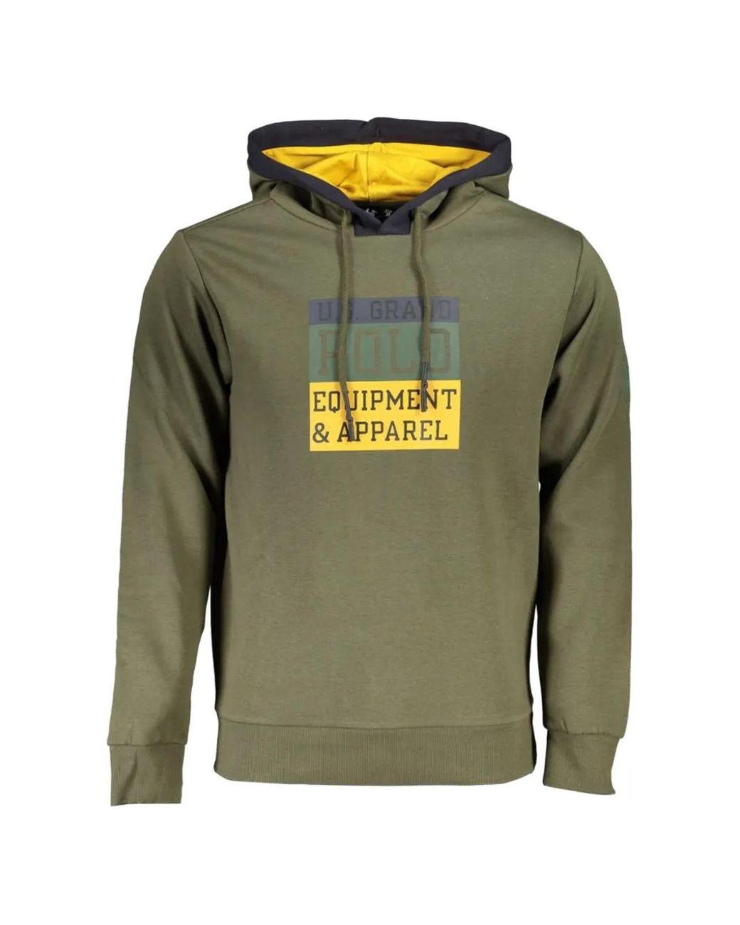 U.S. Grand Green Graphic-Print Cotton Hoodie for men