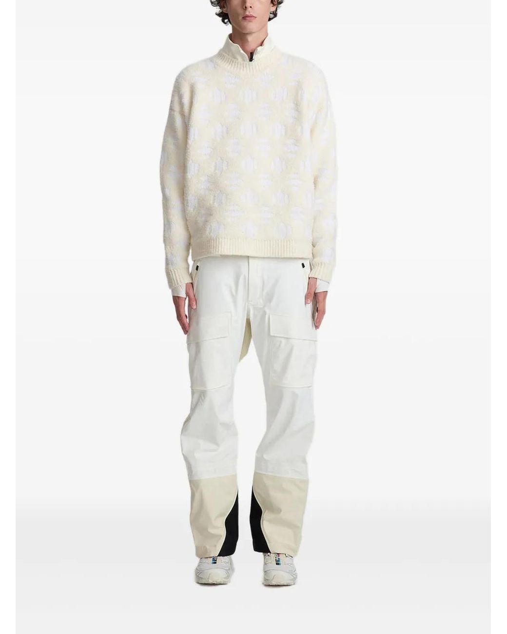 Aztech Mountain White Snowflake Crew-Neck Sweater for men