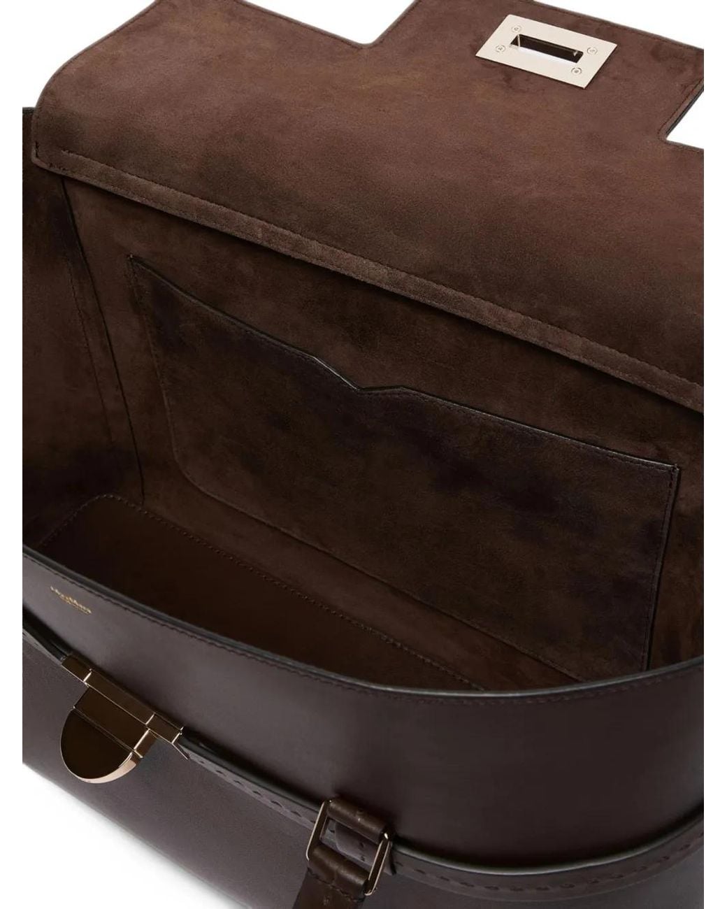 Max Mara Brown Margaux Soft Smooth Leather Handbag