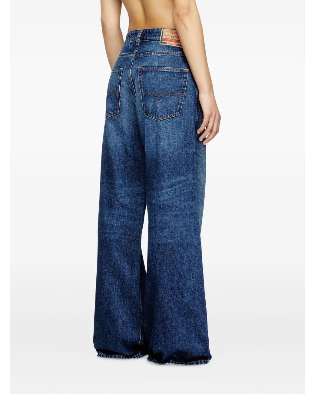 DIESEL Blue Wide-Leg Denim Jeans With Relaxed Fit