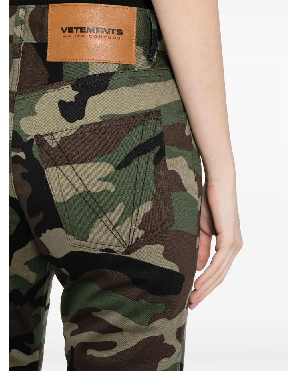 Vetements Black Camouflage-Print Flared Trousers