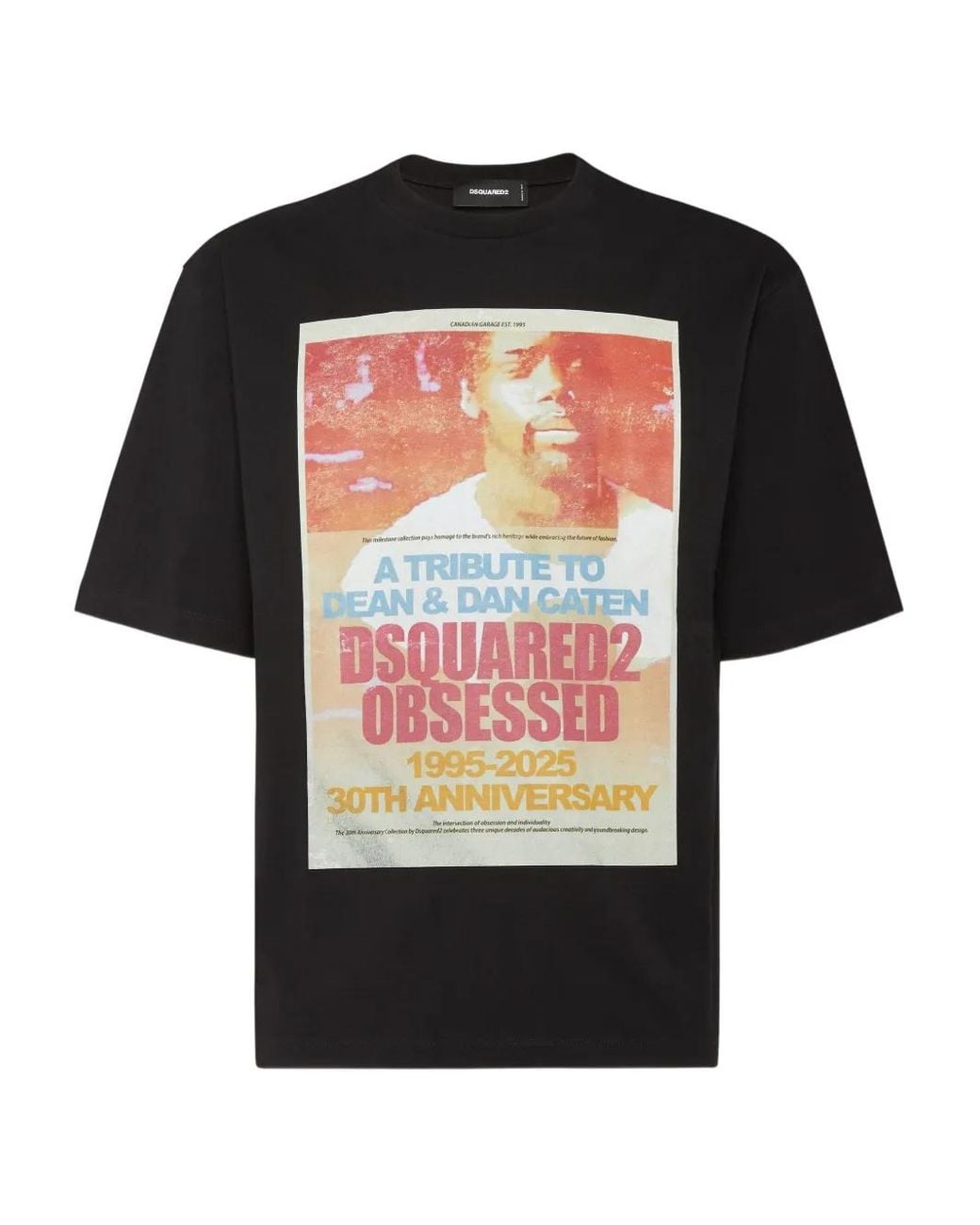 DSquared² Black Graphic-Print T-Shirt for men
