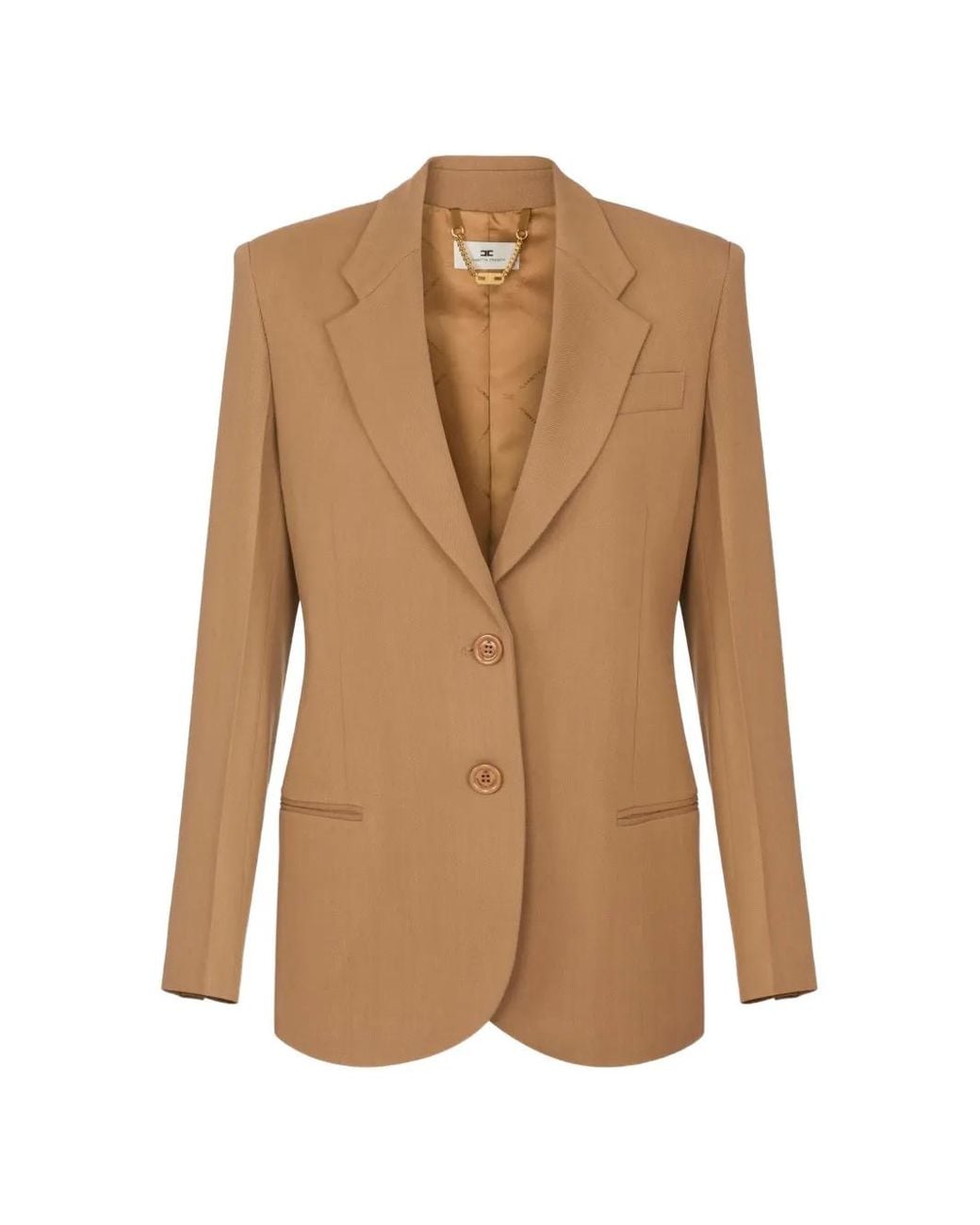 Elisabetta Franchi Brown Flowing Gabardine Jacket