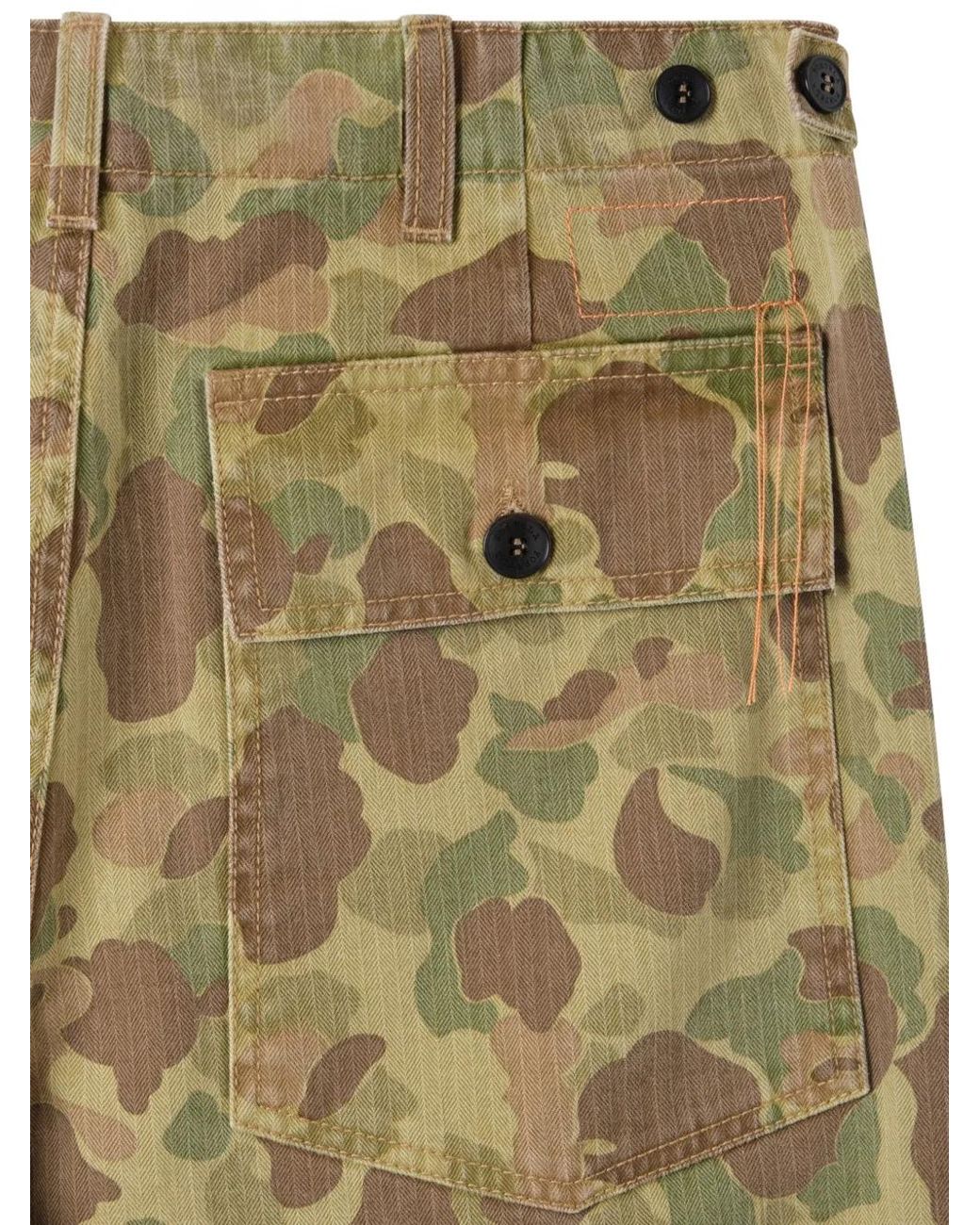 Fortela Green Newfatigue Patch-Pocket Trousers for men
