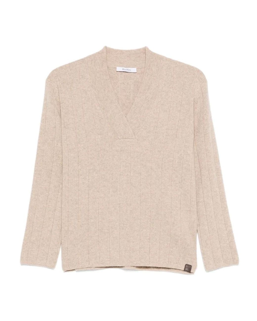 Pull Nervuré Arten À Col V Max Mara en coloris Natural
