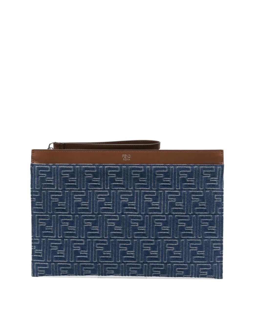Fendi Blue Pouch Piatta Medium Ff for men