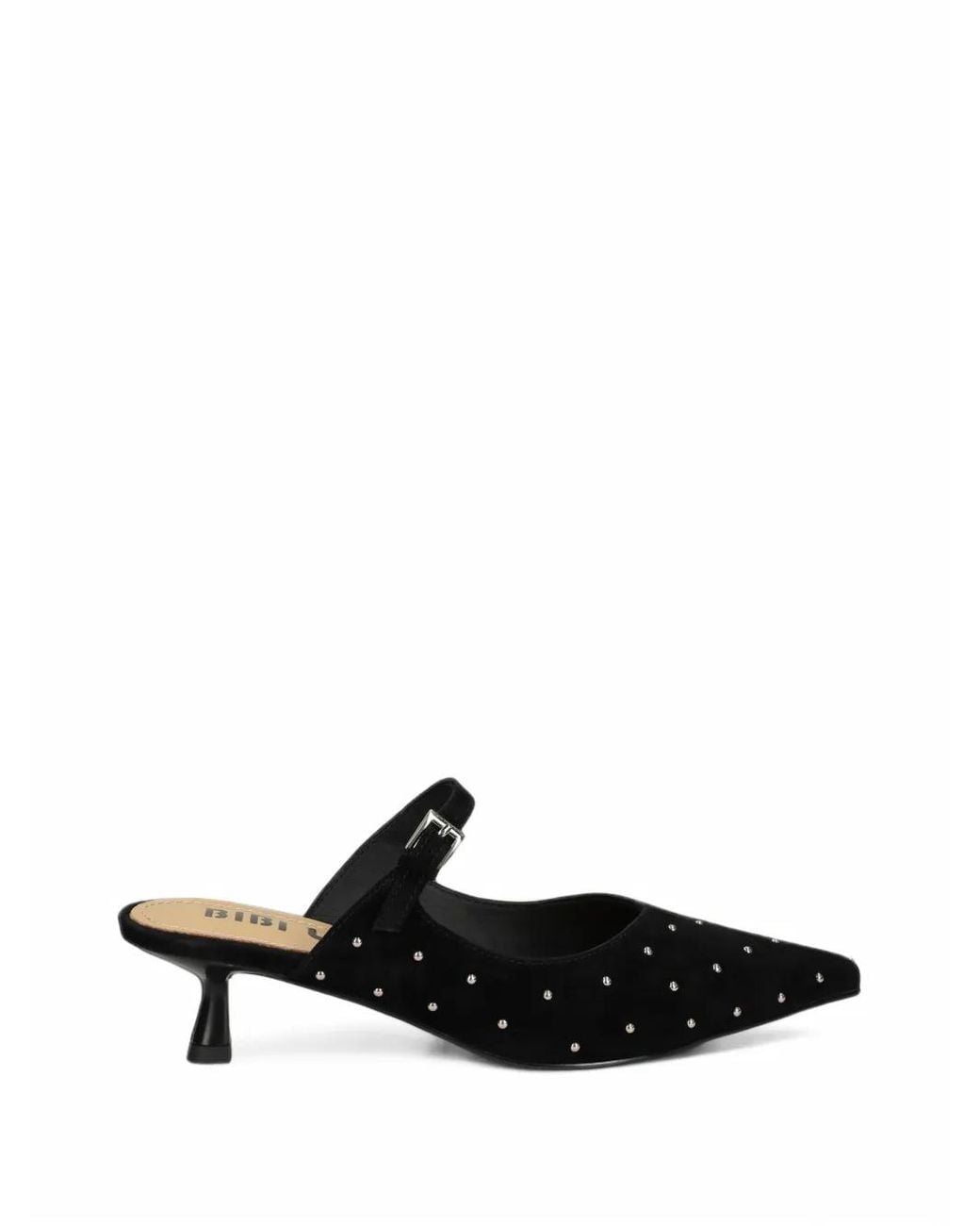 Bibi Lou Black Stud-Embellished Pointed-Toe Pumps
