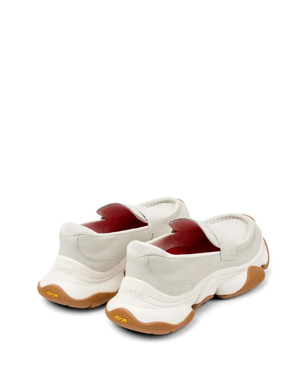 Camper White Karst Leather Loafers