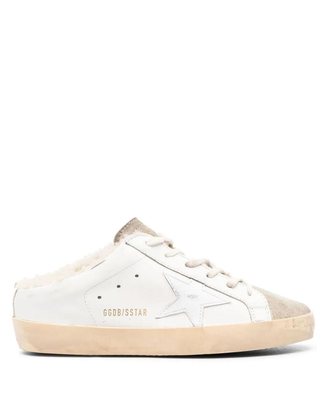 Golden Goose Deluxe Brand White Super-Star Sabot Lace-Up Sneakers