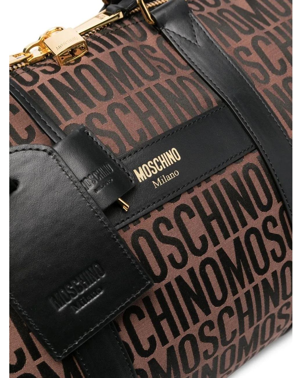 Moschino Black Logo-Print Weekend Bag for men