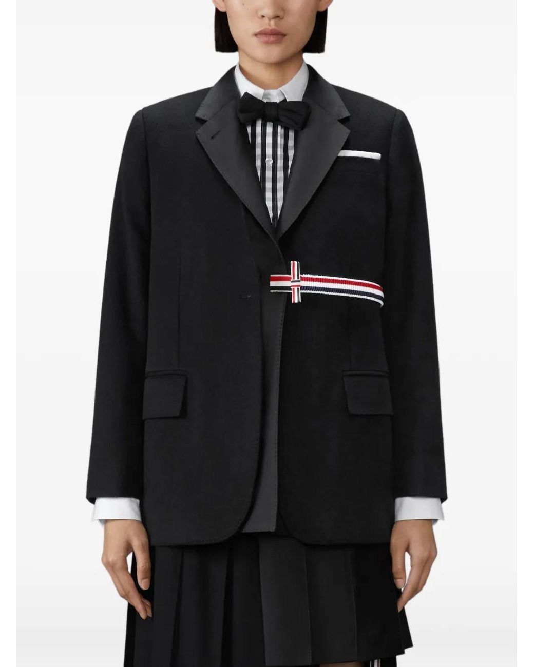 Thom Browne Black Cashmere Wool And Silk 2-In-1 Sportcoat