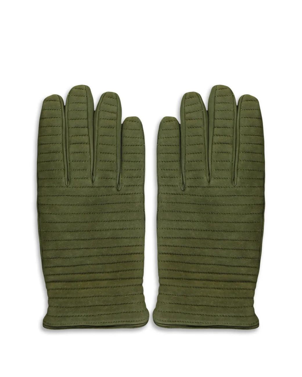 Moorer Green Textured Gloves for men