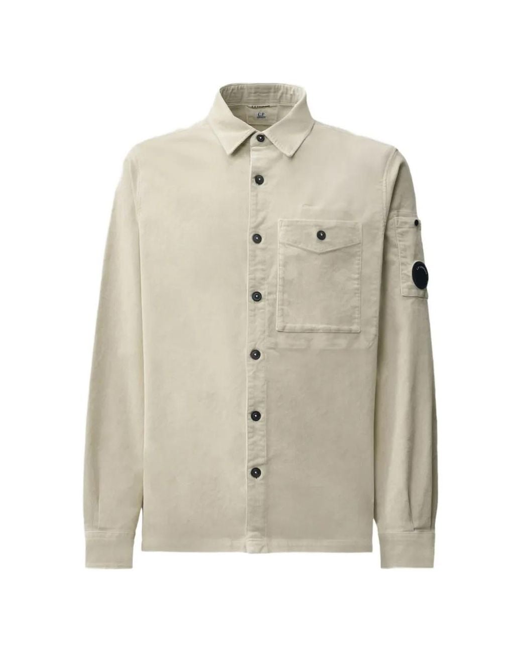 C P Company Natural Chemise À Poche Poitrine for men