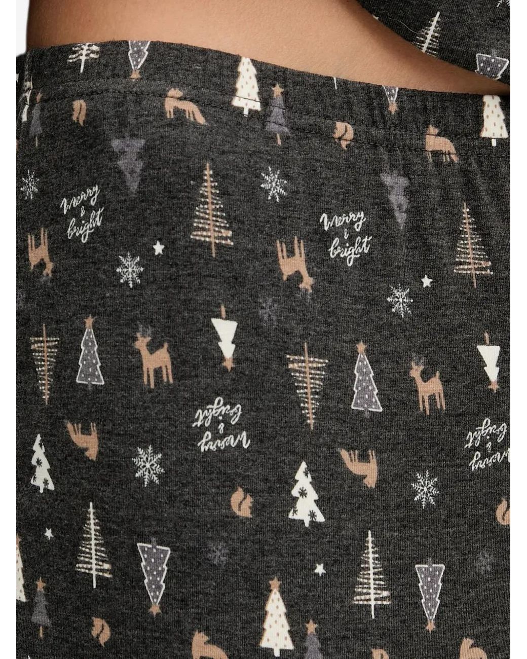 Benetton Black Christmas-Print Pajamas