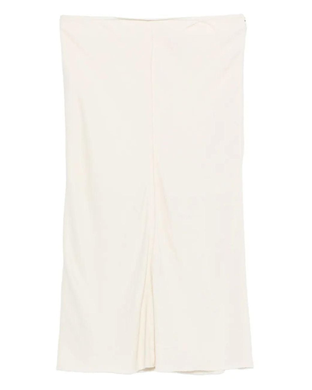 AMI White Split-Front Skirt