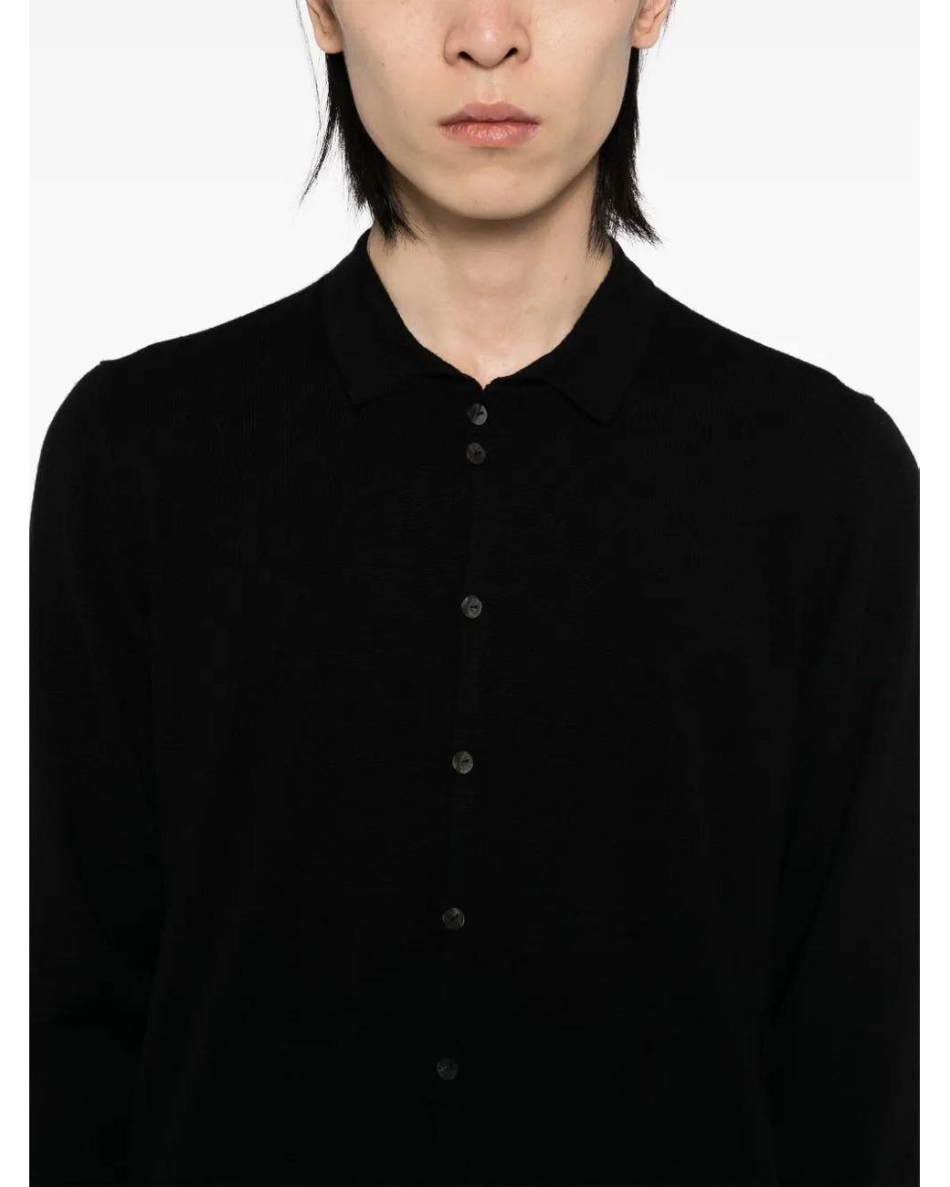 Label Under Construction Black Knitted Shirt for men