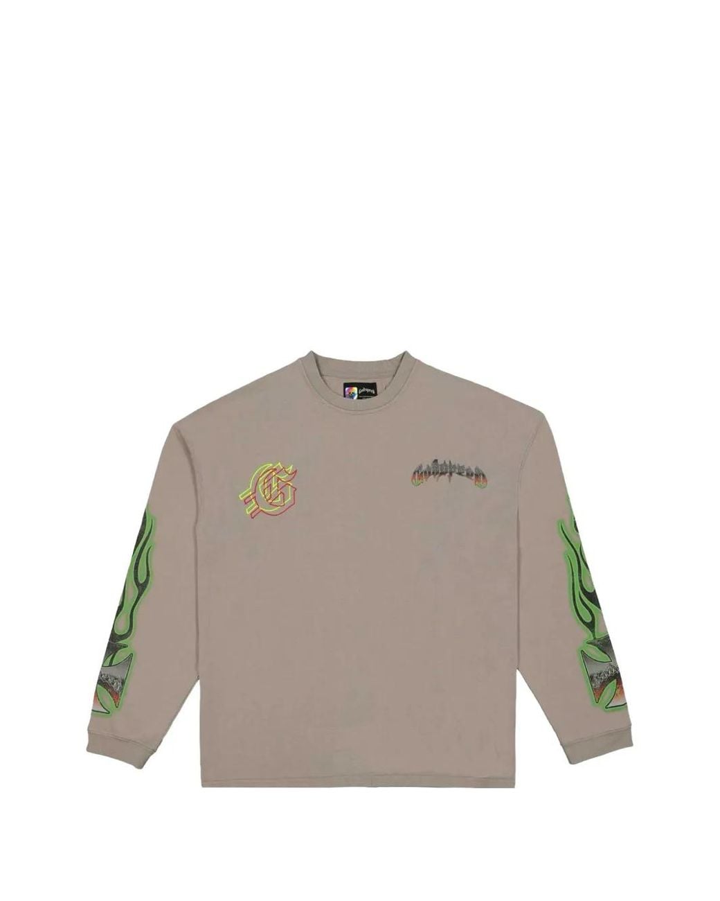 Godspeed Gray Biker Graphic-Print Long-Sleeve T-Shirt for men