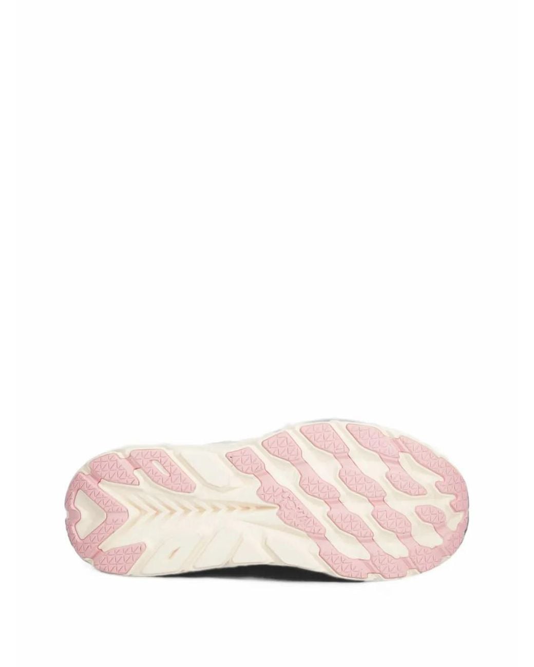 Hoka One One White Baskets Lacées Clifton À Semelle Épaisse