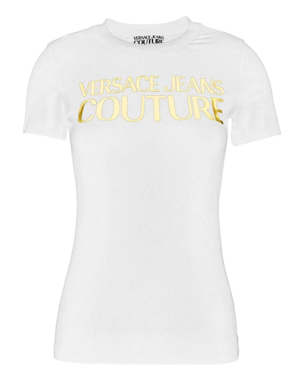 Versace Jeans Couture White Logo-Print T-Shirt